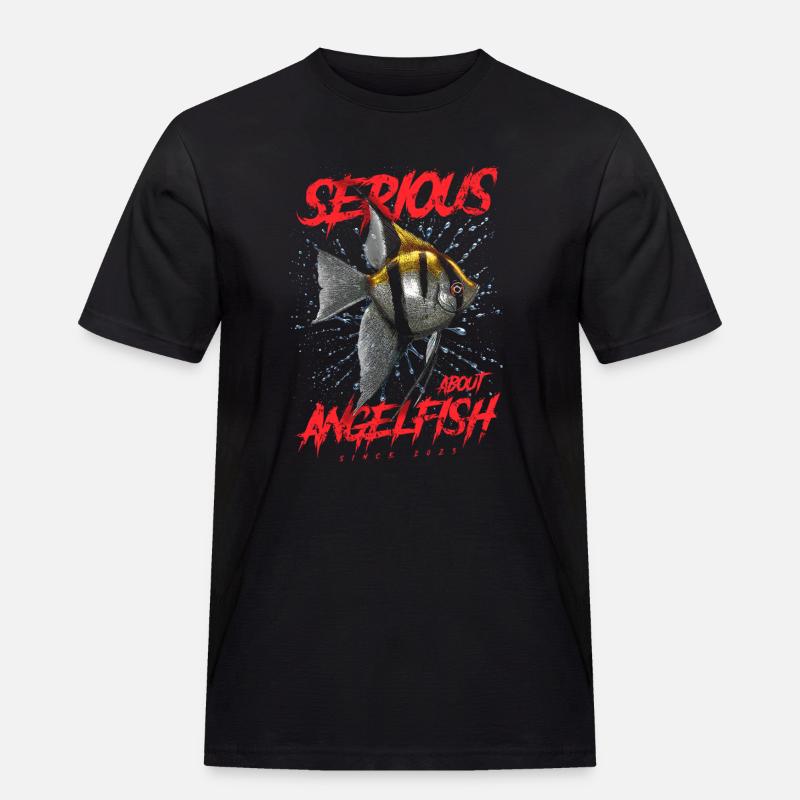 Ernsthaft mit Diskusfischen seit 2023 - Männer Workwear T-Shirt - Schwarz