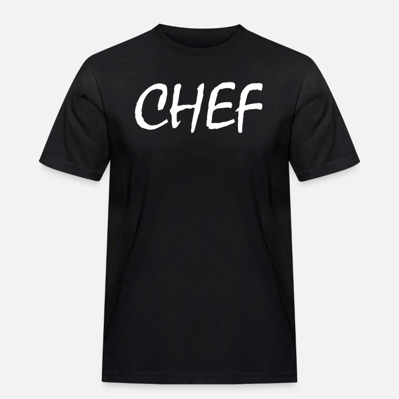 Chef - Männer Workwear T-Shirt - Schwarz
