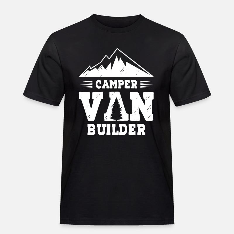 Camper Van Builder - Männer Workwear T-Shirt - Schwarz