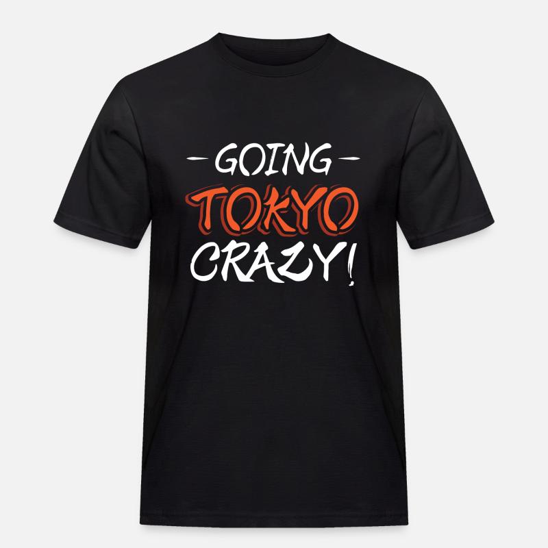 Going Tokyo crazy - Männer Workwear T-Shirt - Schwarz