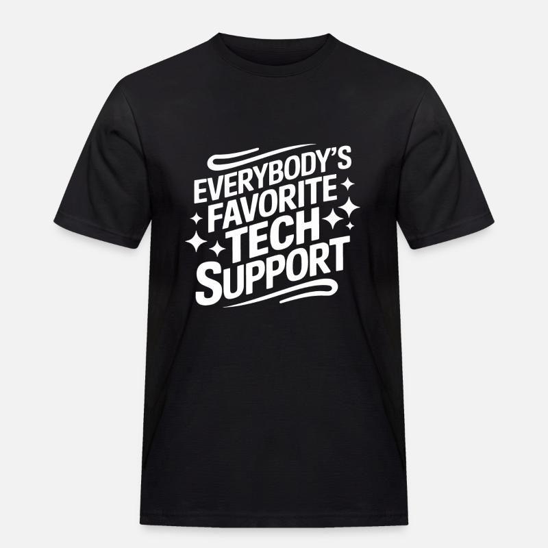 Technischer Support Computerfreak Nerd - Männer Workwear T-Shirt - Schwarz