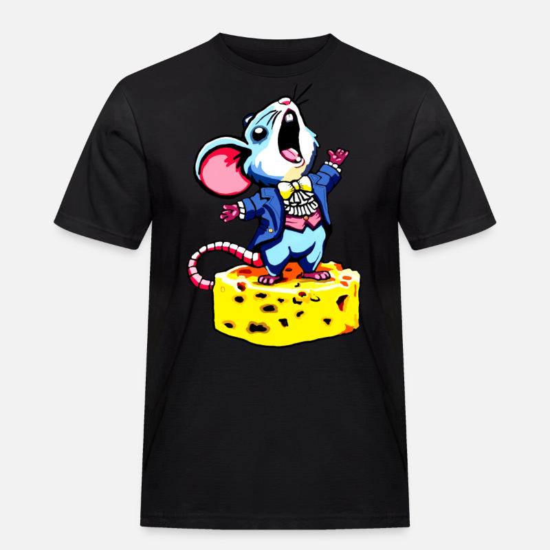 Singendes Oper Mäuschen - Männer Workwear T-Shirt - Schwarz