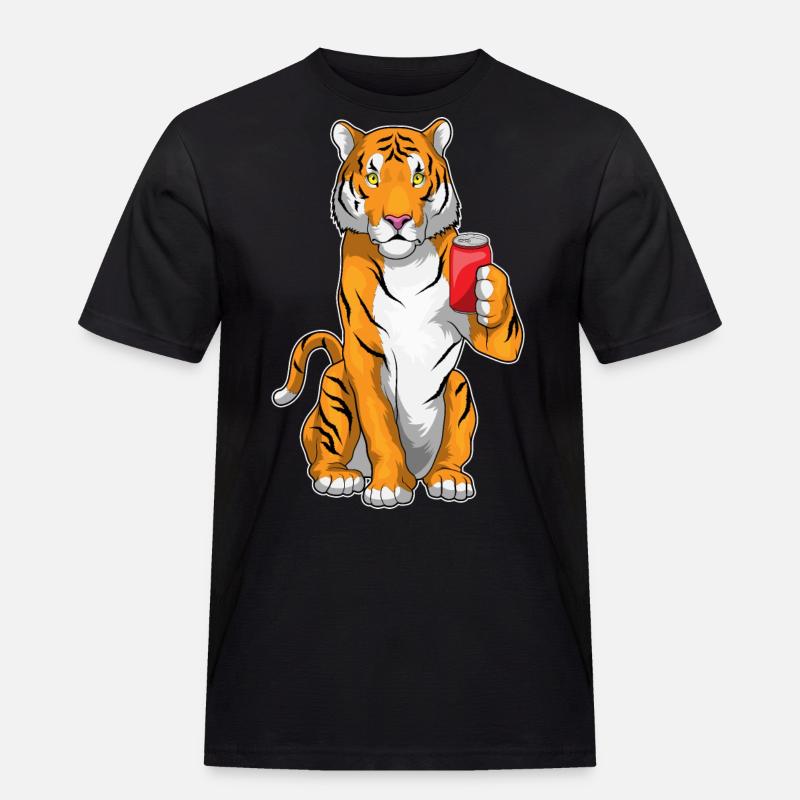 Tiger Limonade - Männer Workwear T-Shirt - Schwarz
