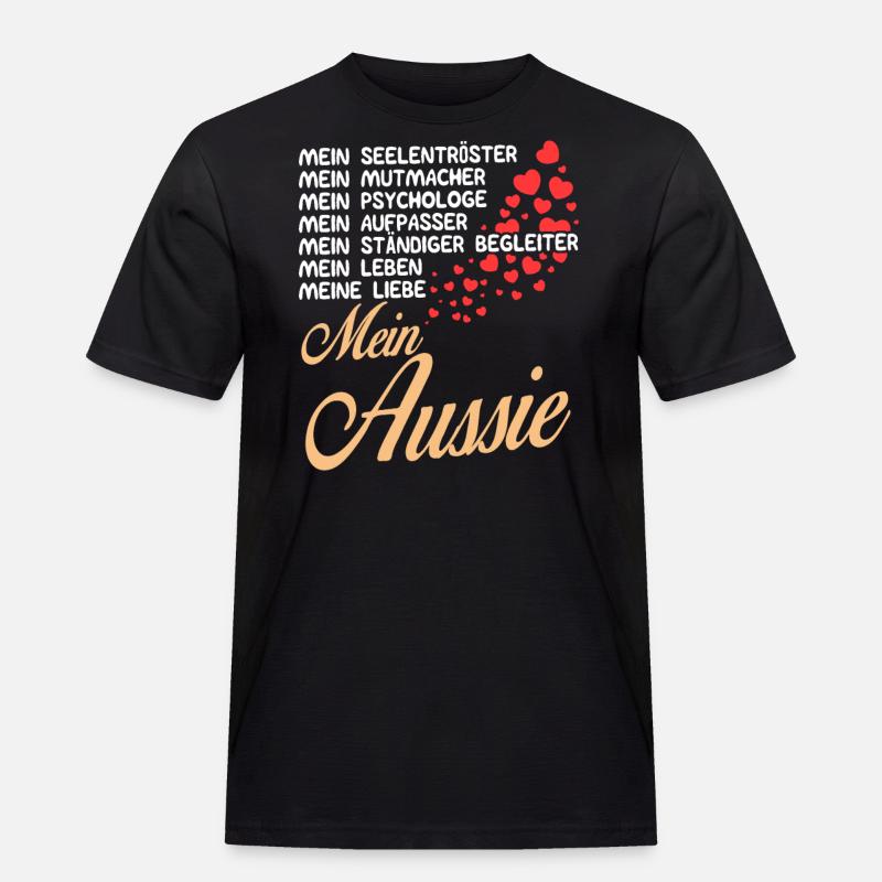 Aussie - Mein - Männer Workwear T-Shirt - Schwarz
