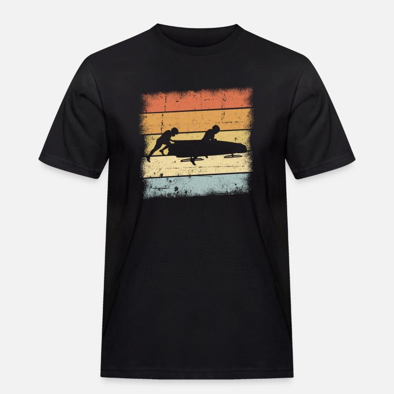 Bob Schlitten Sunset - Männer Workwear T-Shirt - Schwarz