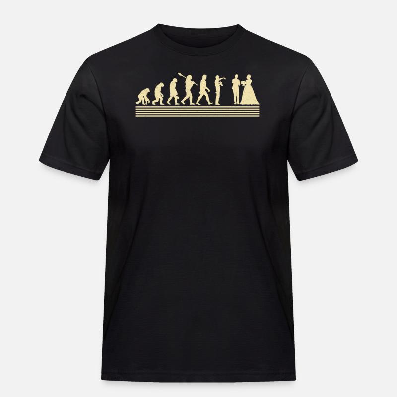 Evolution Des Hochzeitsfotografen - Männer Workwear T-Shirt - Schwarz