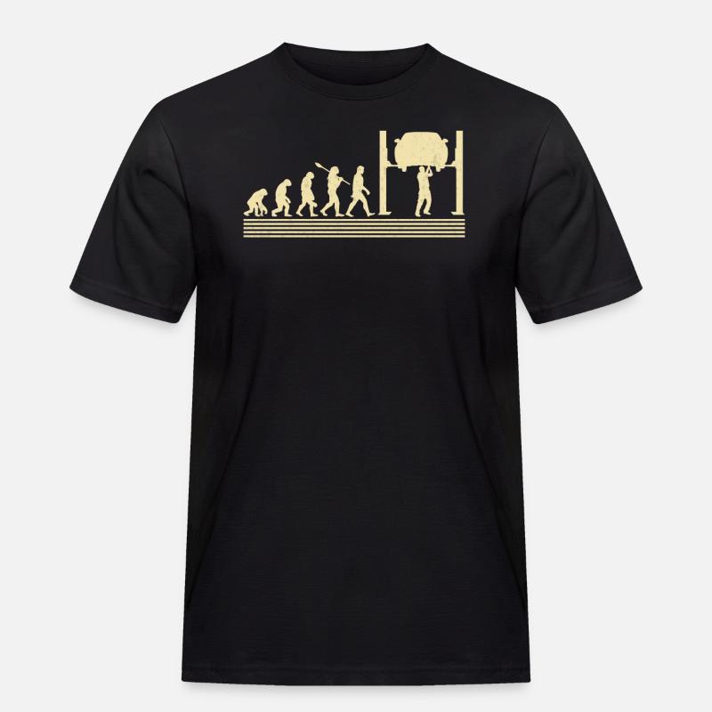 Automechanische Evolution - Männer Workwear T-Shirt - Schwarz