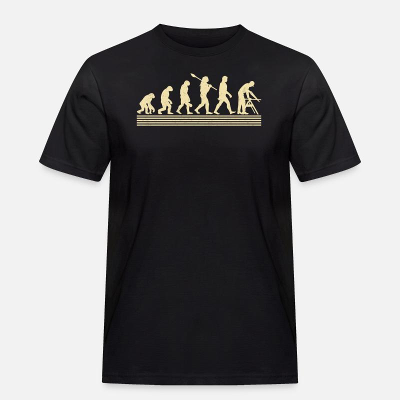 Tischler-evolution - Männer Workwear T-Shirt - Schwarz