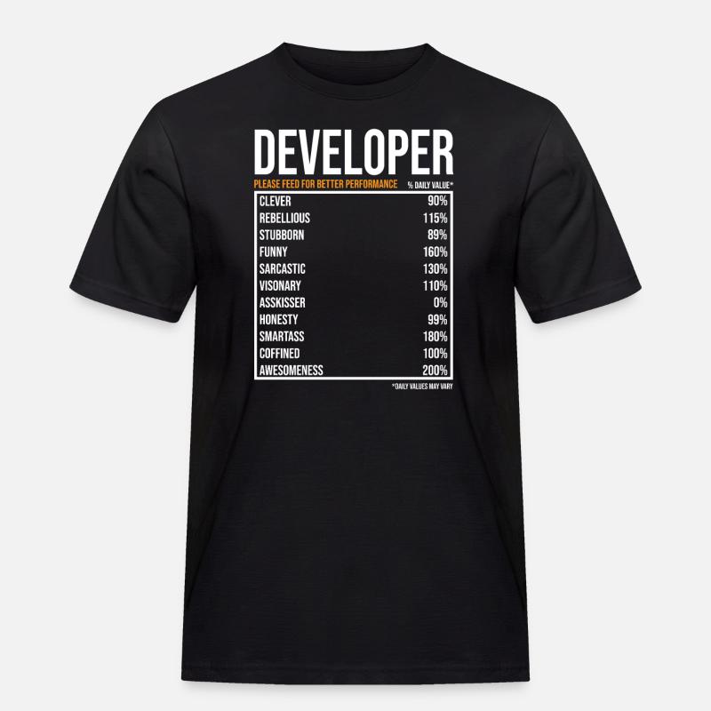 Entwickler Softwareentwickler Informatiker Coder - Männer Workwear T-Shirt - Schwarz