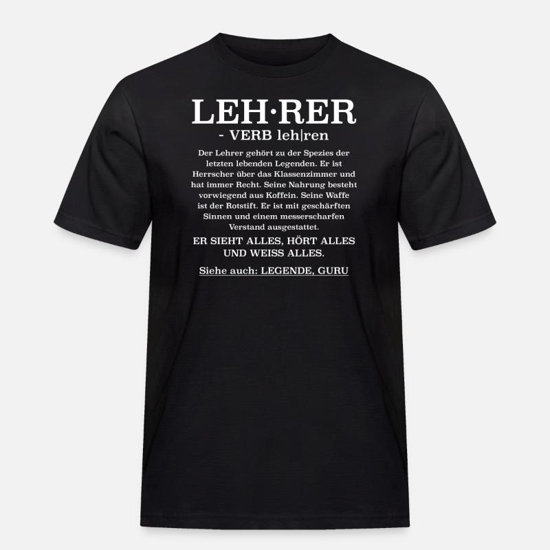 Lehrer Definition - Männer Workwear T-Shirt - Schwarz