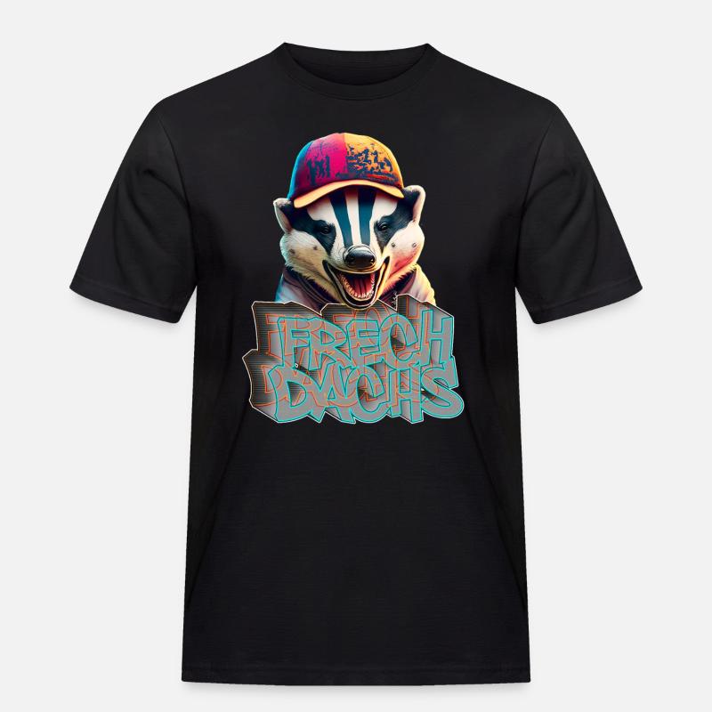 Frechdachs- Frecher Dachs Graffiti Style - Männer Workwear T-Shirt - Schwarz