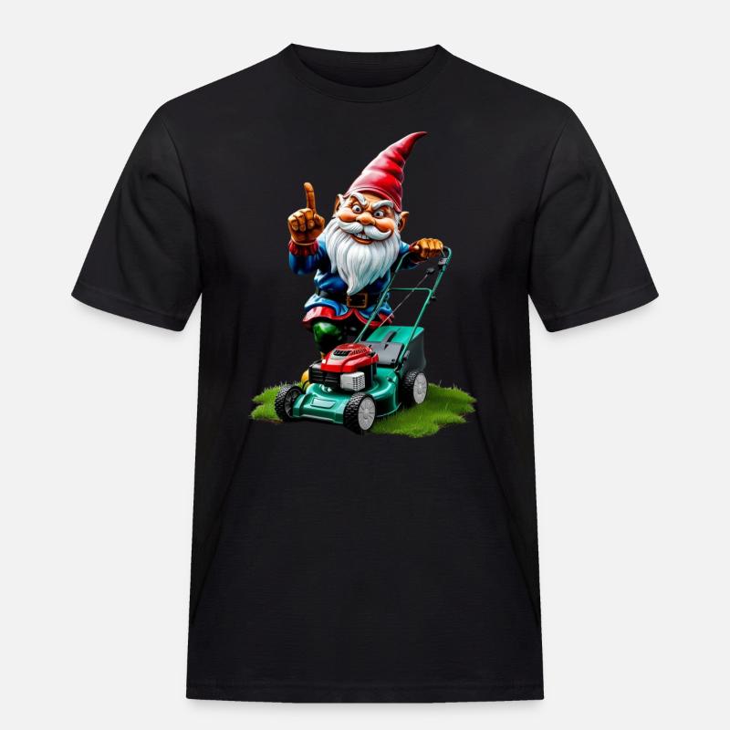 Rasenmäher Gartenzwerg Gärtner Geschenkideen - Männer Workwear T-Shirt - Schwarz