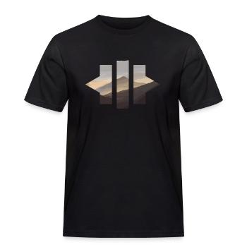 Geometric Mountains - Men's Workwear T-Shirt - black - Front - AI Model Male 178 light (178cm)