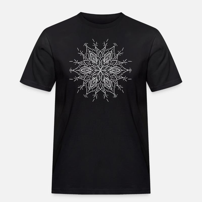 Mandala Flower Lines Shape Pattern - Men's Workwear T-Shirt - black