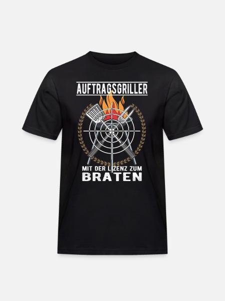 Auftragsgriller - Männer Workwear T-Shirt - Schwarz