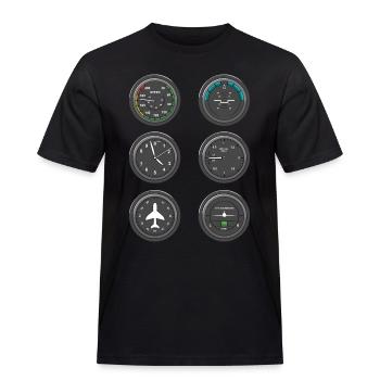 Airplane Flight Instruments - Men's Workwear T-Shirt - black - Front - AI Model Male 178 light (178cm)