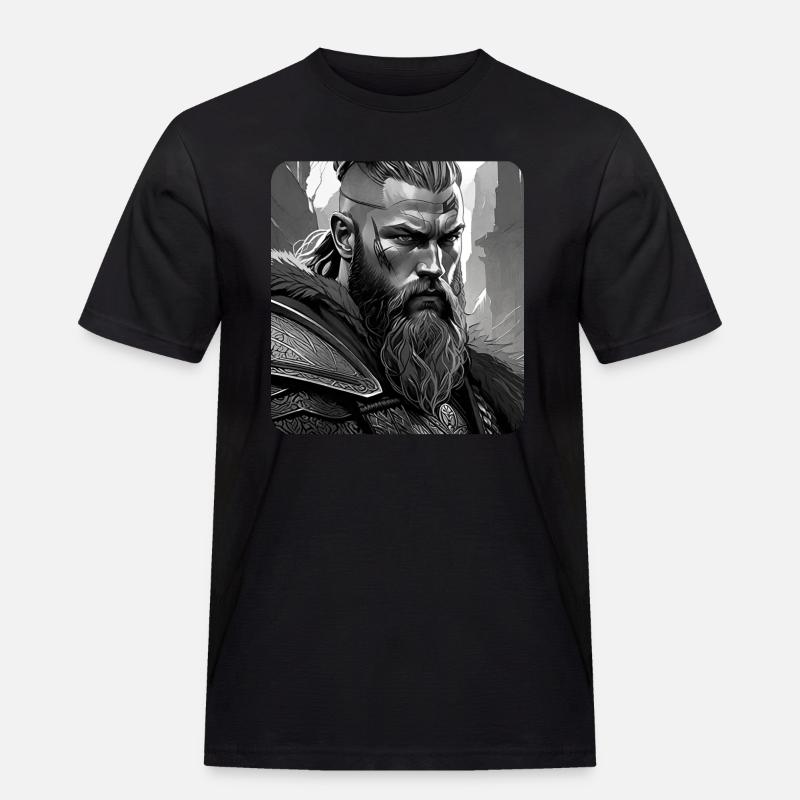 Stolzer Wikinger Krieger Germanen - Männer Workwear T-Shirt - Schwarz