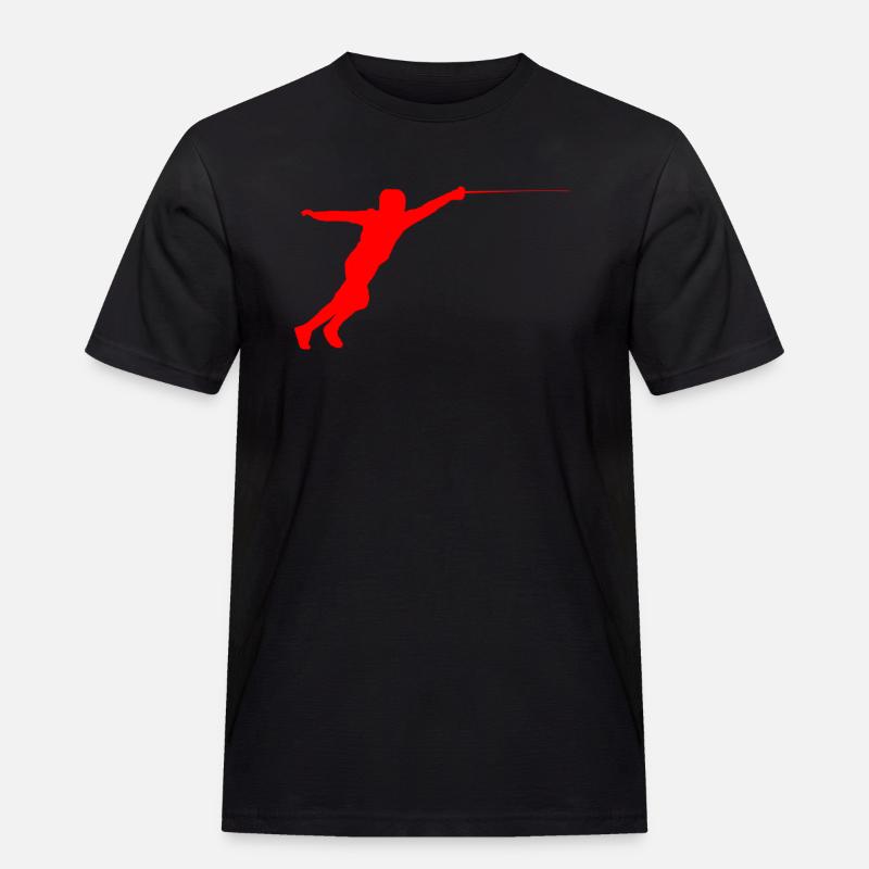 Fechten Fechter Silhouette - Männer Workwear T-Shirt - Schwarz