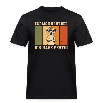 Endlich Rentner - Vintage Erdmännchen in Rente - Männer Workwear T-Shirt - Schwarz - Vorne - AI Model Male 178 light (178cm)