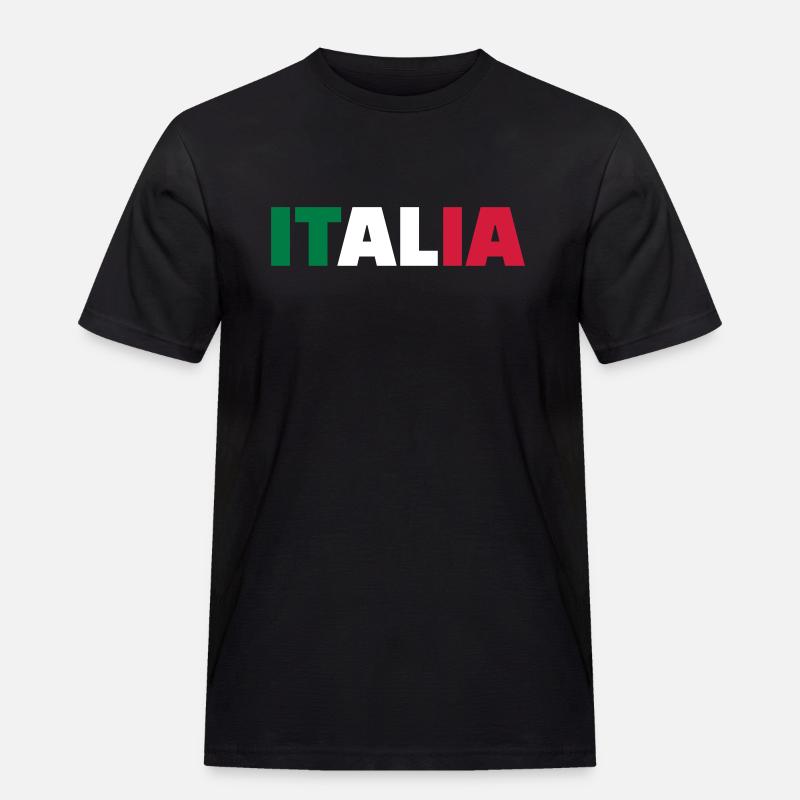 Italien - Männer Workwear T-Shirt - Schwarz