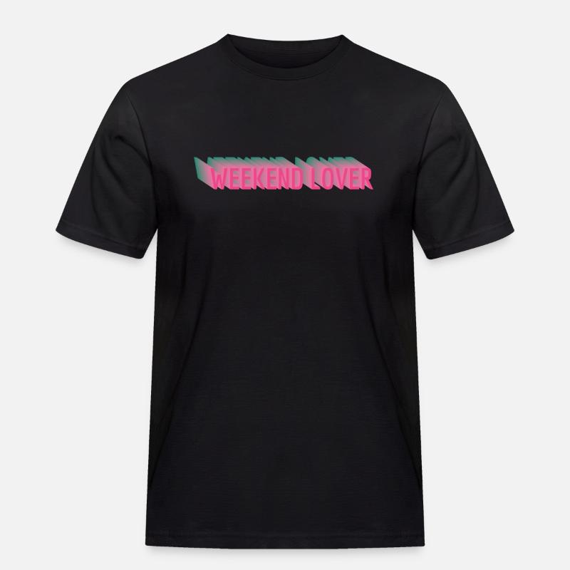 Weekend Lover - Männer Workwear T-Shirt - Schwarz