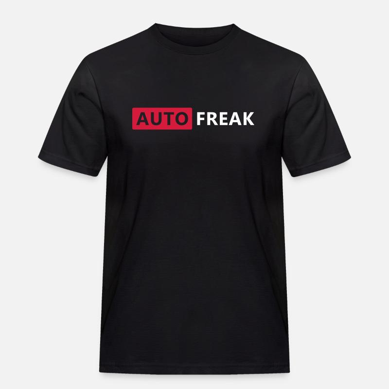 AUTO FREAK - Männer Workwear T-Shirt - Schwarz