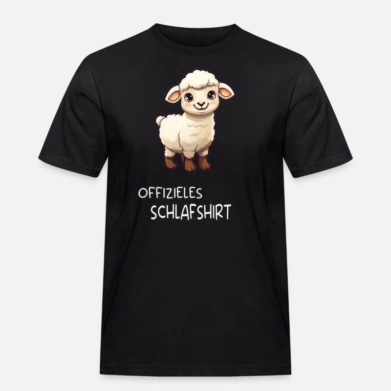 Werner das Schaf Schlafshirt - Männer Workwear T-Shirt - Schwarz