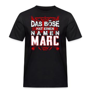 MARC - Name - Männer Workwear T-Shirt - Schwarz - Vorne - AI Model Male 178 light (178cm)