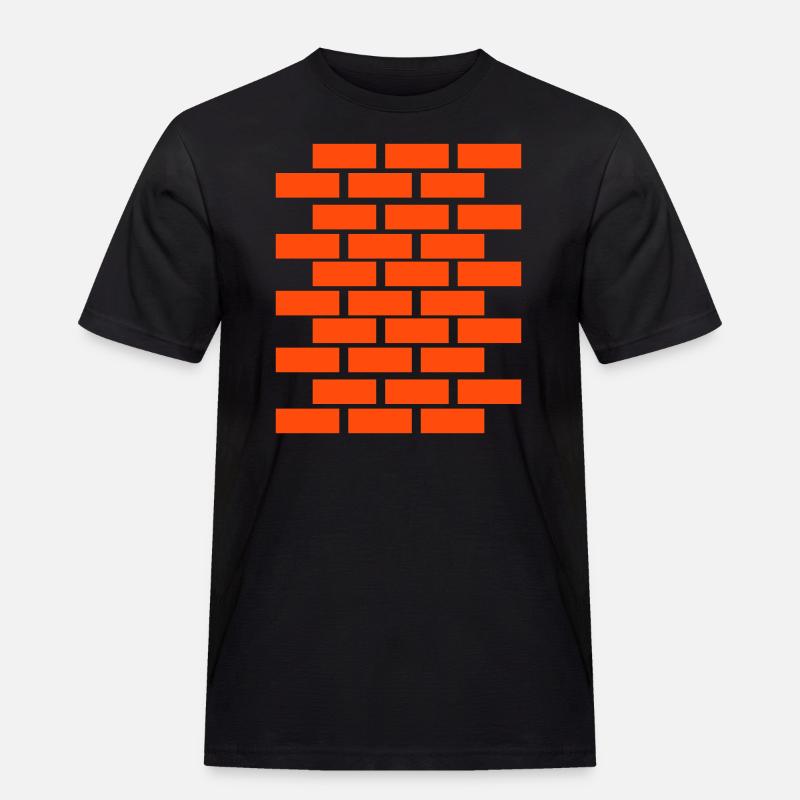 mauer - Männer Workwear T-Shirt - Schwarz