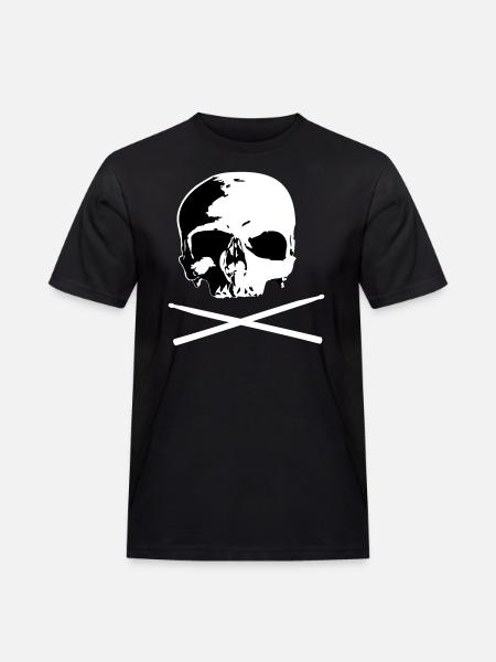 skull and sticks - Männer Workwear T-Shirt - Schwarz