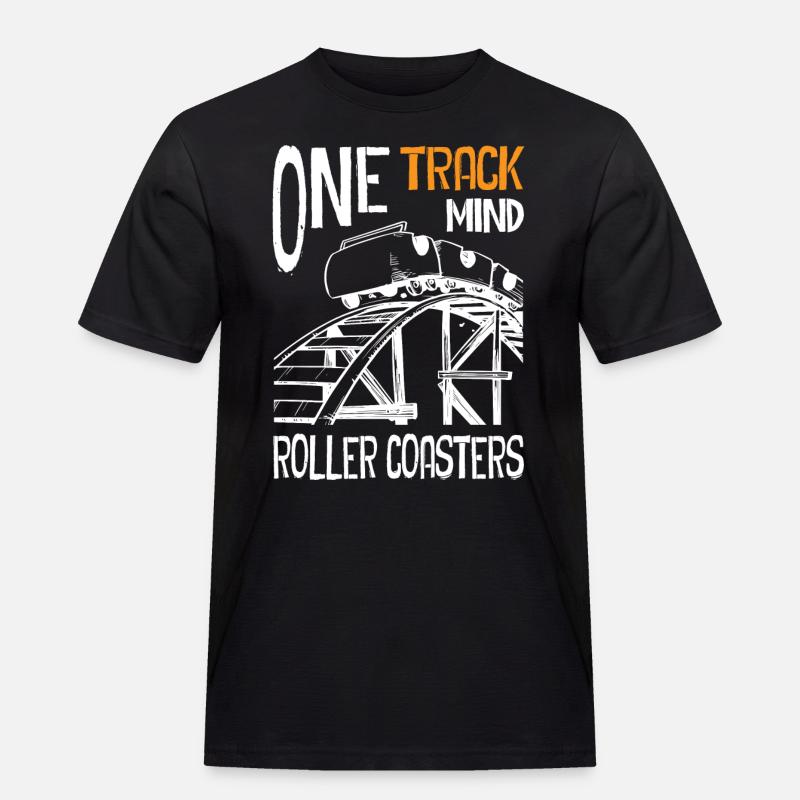 One Track Mind Roller Coaster - Männer Workwear T-Shirt - Schwarz