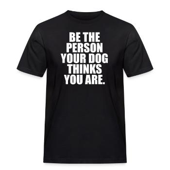 Spruch Hund Hunde Sprüche - Männer Workwear T-Shirt - Schwarz - Vorne - AI Model Male 178 light (178cm)