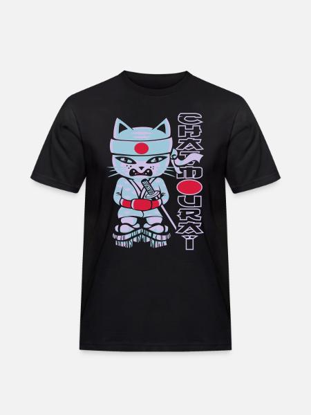 Chat mouraï flex - Men's Workwear T-Shirt - black