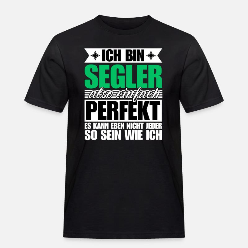 Perfekter Segler - Männer Workwear T-Shirt - Schwarz