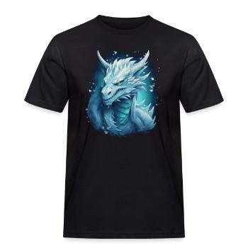 Eisdrache Fantasy Drache - Männer Workwear T-Shirt - Schwarz - Vorne - AI Model Male 178 light (178cm)