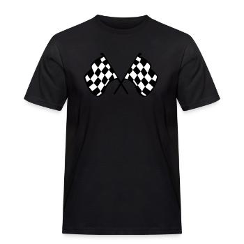 Drapeaux de course à damier - T-shirt Workwear homme - noir - Devant - AI Model Male 178 light (178cm)