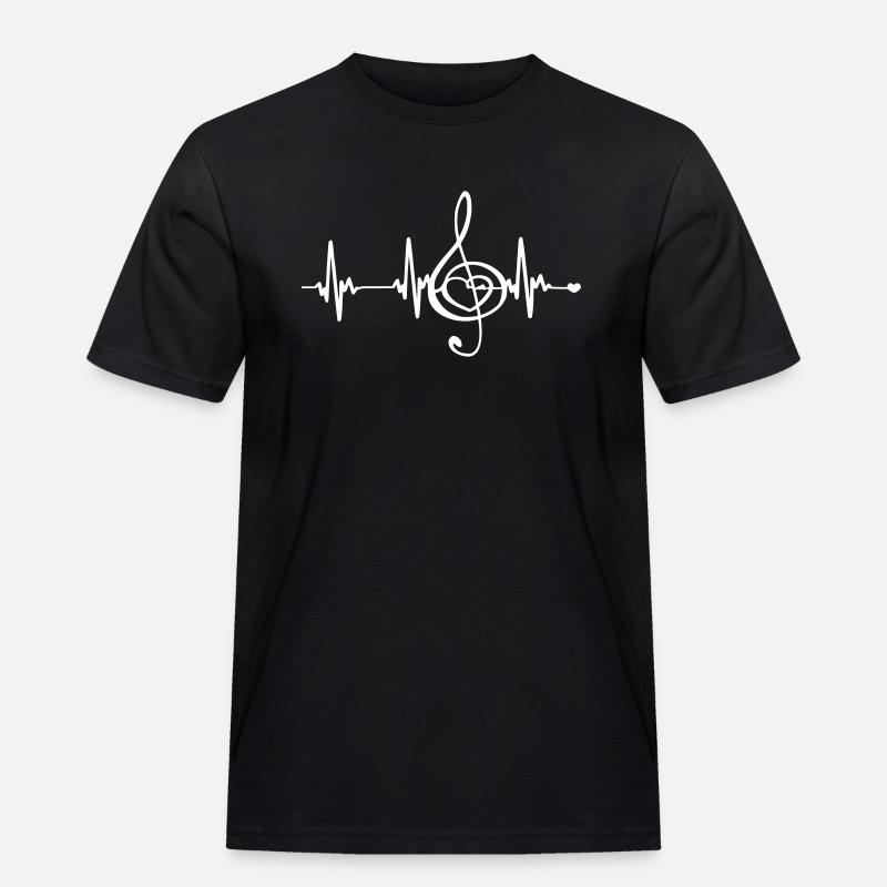 Herzfrequenz Musik - Männer Workwear T-Shirt - Schwarz