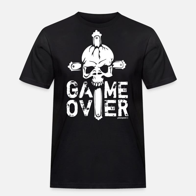 Game Over - Männer Workwear T-Shirt - Schwarz