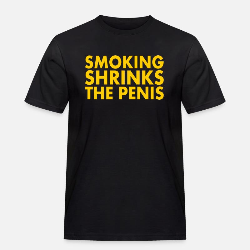 Smoking shrinks the penis - Männer Workwear T-Shirt - Schwarz