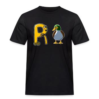 R und Ente gleich Rente Pension Ruhestand - Männer Workwear T-Shirt - Schwarz - Vorne - AI Model Male 178 light (178cm)