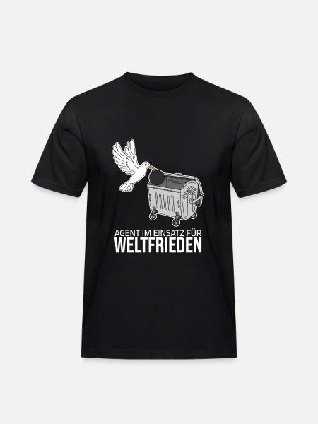 Weltfrieden - Agent im Einsatz - Männer Workwear T-Shirt - Schwarz