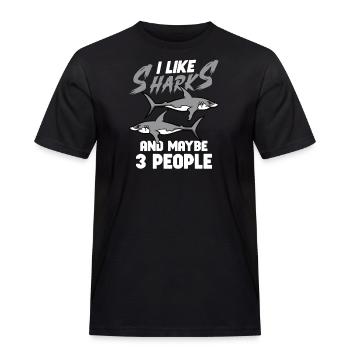 Shark Ocean Predator Sea Creature - Männer Workwear T-Shirt - Schwarz - Vorne - AI Model Male 178 light (178cm)