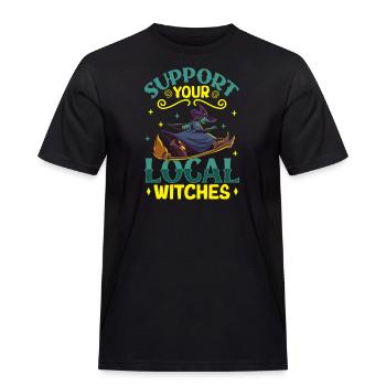 Hexe Okkult Gothic Dunkel Satanisch Unheilige - Männer Workwear T-Shirt - Schwarz - Vorne - AI Model Male 178 light (178cm)