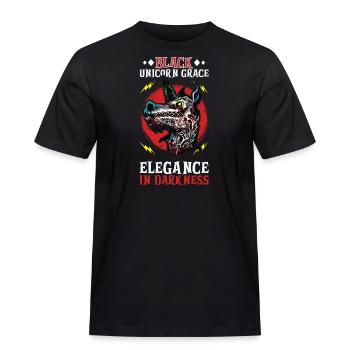 Dunkles Einhorn Horror Einhorn Mitternacht Einhorn - Männer Workwear T-Shirt - Schwarz - Vorne - AI Model Male 178 light (178cm)