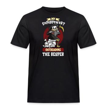 Lesen Von Sensenmann-buchliebhaber-literatur, - Männer Workwear T-Shirt - Schwarz - Vorne - AI Model Male 178 light (178cm)