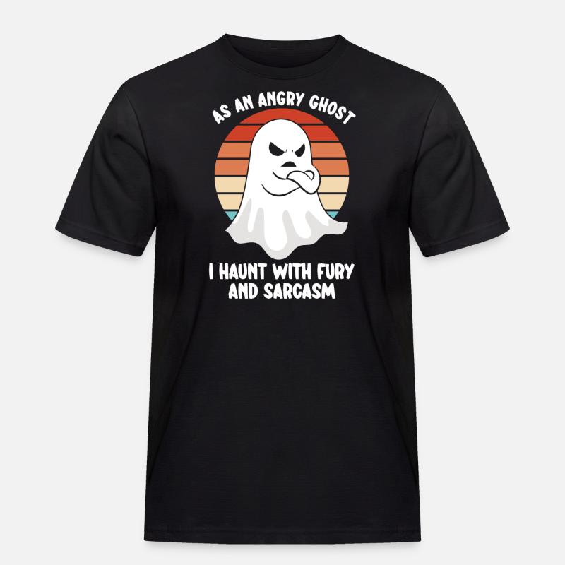 Ghostbusters Funny Ghost Angry Ghost - Men's Workwear T-Shirt - black