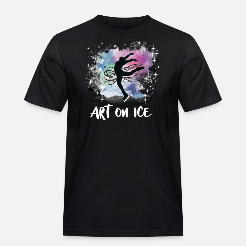 Eislaufen Schlittschuhläufer - Männer Workwear T-Shirt - Schwarz