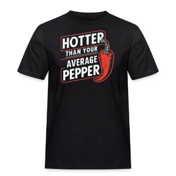 Amateurs de cuisine épicée, Chili Peppers Chef - T-shirt Workwear homme - noir - Devant - AI Model Male 178 light (178cm)