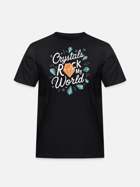 Kristall Healing Crytal Kristaller och Stenar - Arbets-T-shirt herr - svart
