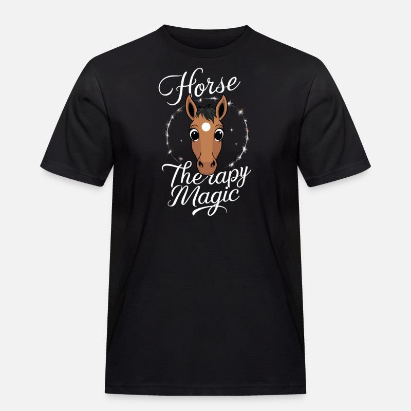 Heilung Durch Pferdetherapie Und Therapeutisches - Männer Workwear T-Shirt - Schwarz